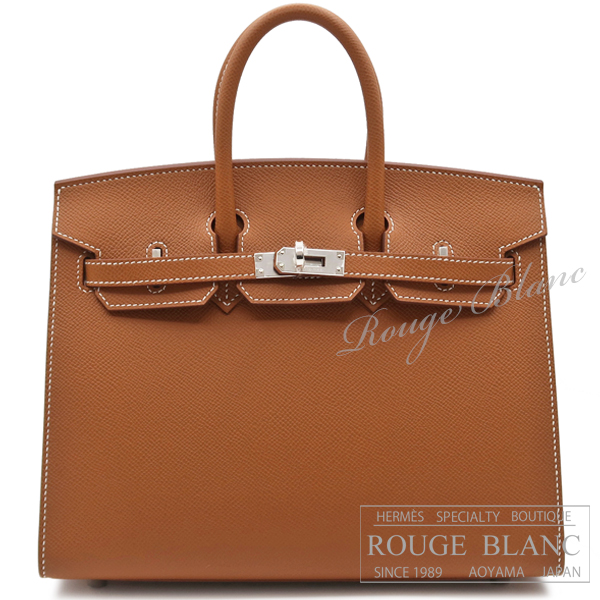 エルメス　バーキンセリエ25　ゴールド　エプソン　シルバー金具 【新品】 HERMES Birkin sellier25 Gold Epsom Silver Buckle 【NEW】