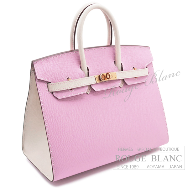 エルメス　バーキンセリエ25　スペシャルオーダー　モーヴシルベストル×ナタ　エプソン　ローズゴールド金具　【新品】 HERMES Birkin Sellier25 Special Order Mauve sylvestre×Nata Epsom Rose gold Buckle 【NEW】