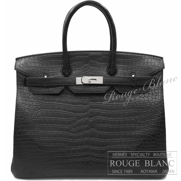エルメス　バーキン35　黒　ブラック　クロコダイル　ポロサスマット　シルバー金具 【新品】 HERMES Birkin40 Black Crocodile Porosus Mat Silver Buckle 【NEW】