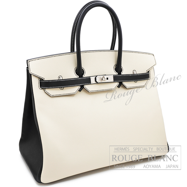 エルメス　バーキン35　スペシャルオーダー　クレ×ブラック　エプソン　マットシルバー金具　【新品】 HERMES Birkin35 Special Order Craie×Black Epsom Mat silver Buckle 【NEW】