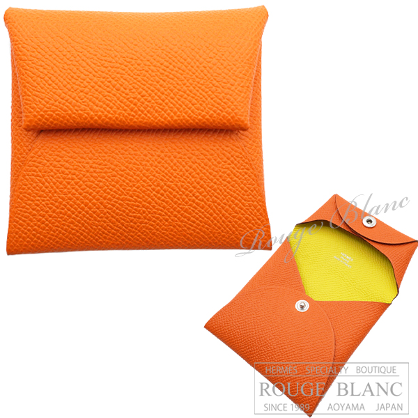 エルメス　バスティア　コインケース　ヴェルソ　オレンジ×ライム　エプソン【新品】 HERMES Bastia Coincase Verso Orange×Lime Epsom 【NEW】