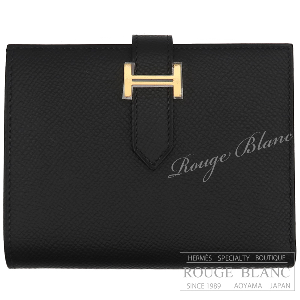 エルメス　ベアンコンパクト　黒　ブラック　エプソン　ゴールド金具　【新品】　HERMES Wallet Bearn Compact Black Epsom Gold Buckle 【NEW】