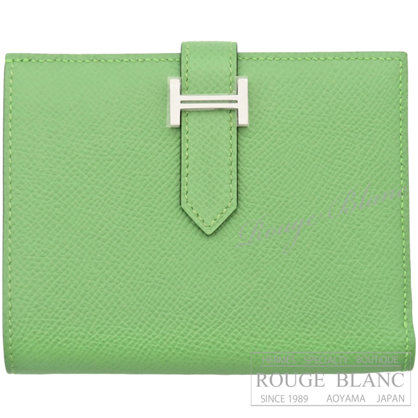 エルメス　ベアンコンパクト　ヴェールクリケット　エプソン　シルバー金具　【新品】　HERMES Wallet Bearn Compact Vert criquet Epsom Silver Buckle 【NEW】