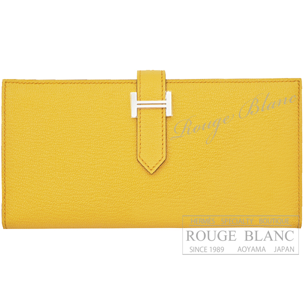 エルメス　ベアンスフレ　サン　シェーヴル　シルバー金具 【新品】 HERMES Wallet Bearn with Gusset Sun Chevre Silver Buckle 【NEW】