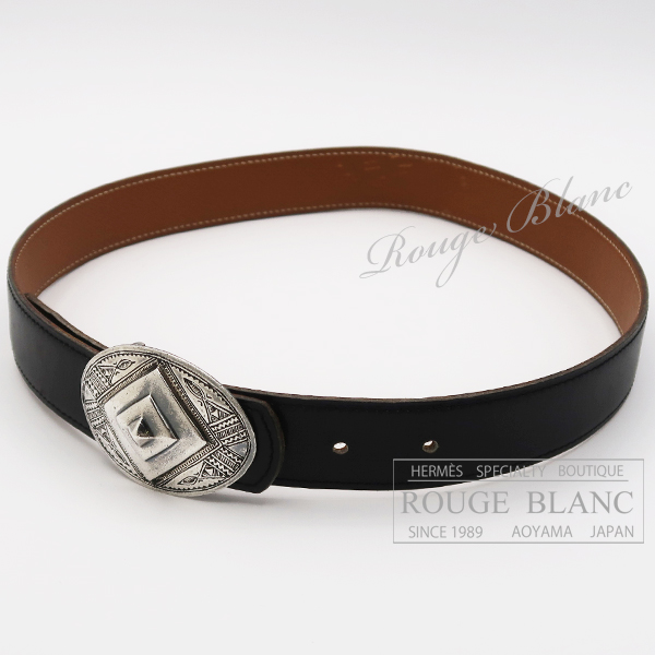 エルメス エルメス ベルト トゥアレグ ブラック×ゴールド シルバー金具  