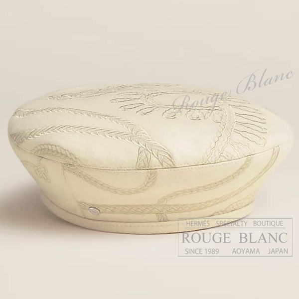 エルメス　ベレー帽　”サントノーレ フィネス”　帽子　ブランカッセ　#56　タグ付　【新品】HERMES Beret "Saint-Honore en Finesse" Blanc casse 【NEW】