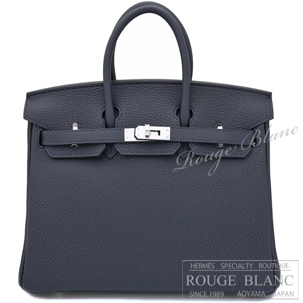 エルメス　バーキン25　ブルーニュイ　トゴ　シルバー金具　【新品】   HERMES Birkin25 Bleu Nuit Togo Silver Buckle 【NEW】