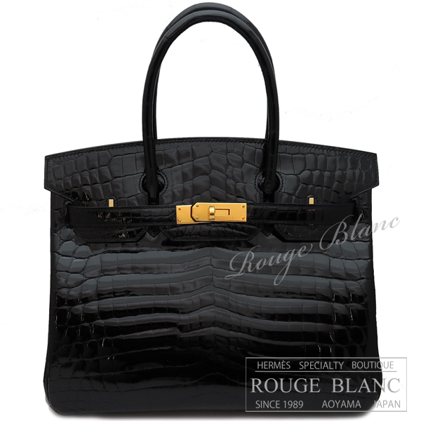 エルメス バーキン30 ブラック　黒　クロコダイル  ニロティカス　リセ 　ゴールド金具 【新品】 HERMES Birkin30 Black Crocodile Niloticus lisse Gold Buckle 【NEW】