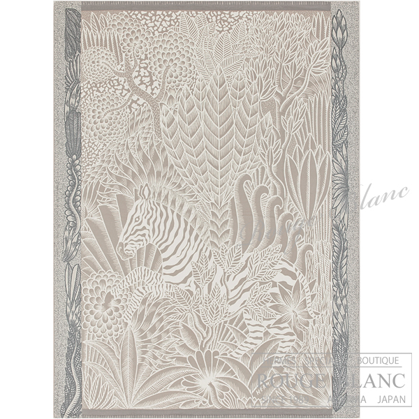 エルメス　ブランケット　”Zebre Camoufle”　エトゥープ×アルジル　ひざ掛け　【新品】 HERMES Blanket "Zebre Camoufle" Etoupe×Argile 【NEW】
