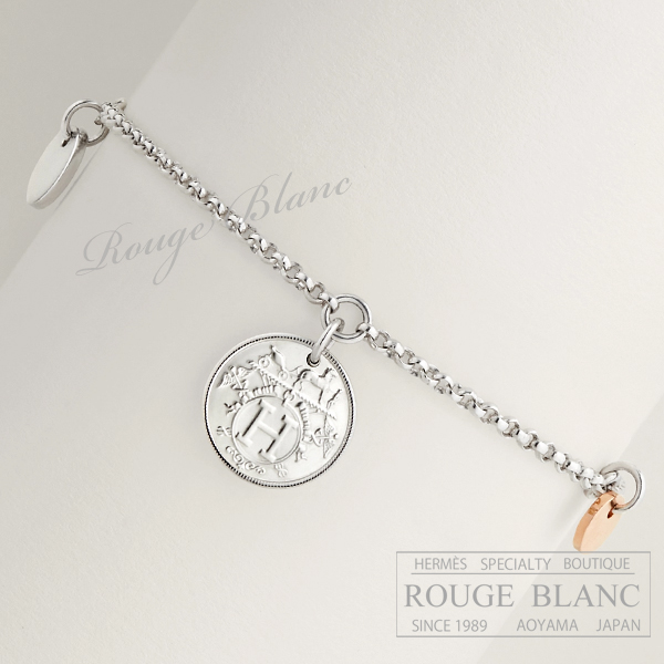 エルメス　ブレスレット　エクスリブリスPM　シルバー×ローズゴールド  SH【新品】 HERMES Bracelet Exlibris PM Silver×Rose gold【NEW】