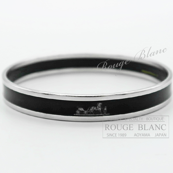 エルメス　エマイユPM　カレーシュ　バングル　ブレスレット　ブラック　シルバー金具　【中古】 HERMES Email PM Caleche Bangle Bracelet Black Silver Buckle 【USED】
