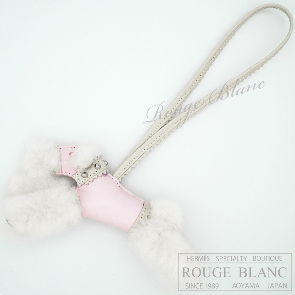 エルメス　バディ　首輪付き　ローズダーリン×クレ×エクリュ　バッグチャーム　【新品】