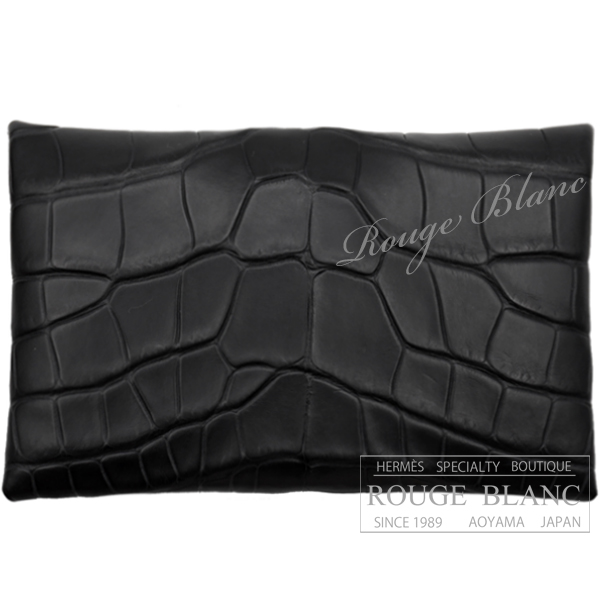 エルメス　カルヴィ　カードケース　名刺入れ　ブラック　黒　クロコダイル　アリゲーターマット 【新品】 HERMES Calvi (Cardcase) Black Crocodile Alligator mat 【NEW】
