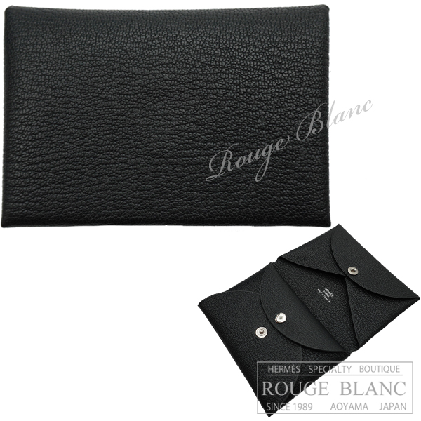 エルメス　カルヴィ　デュオ　カードケース　名刺入れ　コインケース　黒　ブラック　シェーヴル【新品】 HERMES Calvi duo (Cardcase/Coin case)  Black  Chevre【NEW】