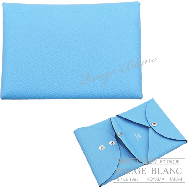 エルメス　カルヴィ　デュオ　カードケース　名刺入れ　コインケース　セレステ/セレスト　エプソン 【新品】　HERMES Calvi duo (Cardcase/Coin case) Celeste  Epsom 【NEW】