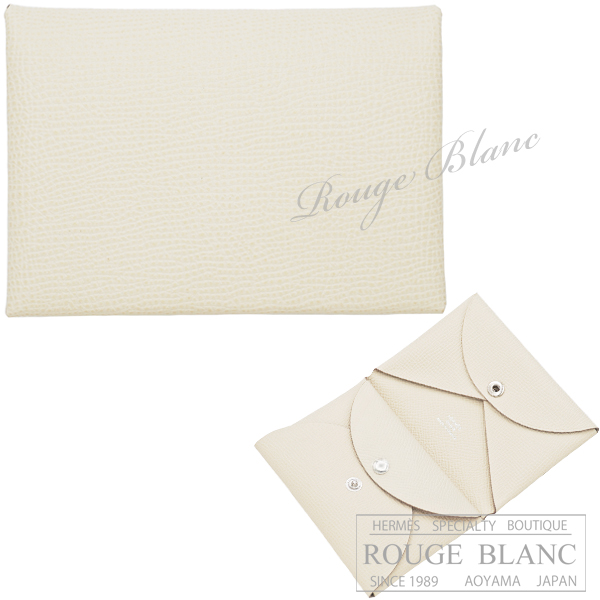 エルメス　カルヴィ　デュオ　カードケース　名刺入れ　コインケース　クレ　エプソン 【新品】HERMES Calvi duo (Cardcase/Coin case) Craie  Epsom 【NEW】