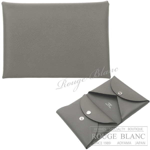 エルメス カルヴィ デュオ カードケース 名刺入れ コインケース グリ  