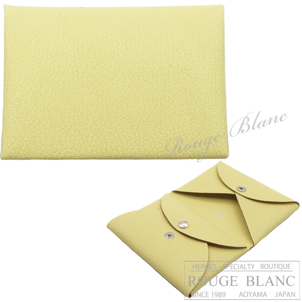 エルメス　カルヴィ　デュオ　カードケース　名刺入れ　コインケース　リモンチェッロ　シェーヴル 【新品】 HERMES Calvi duo (Cardcase/Coin case) Limoncello Chevre【NEW】
