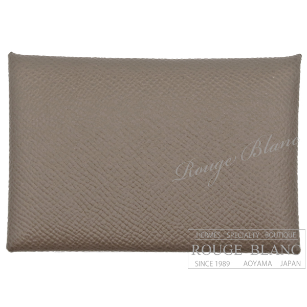 ◇エルメス◇ヴォーエプソン/カルヴィ/カードケース/エトゥープ/刻印Y  