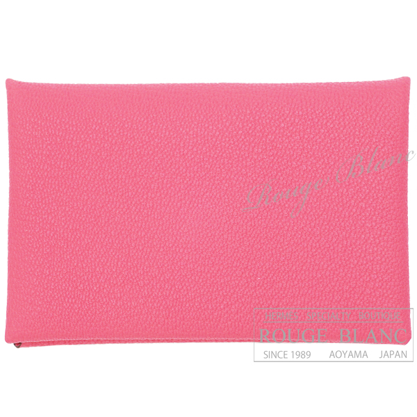 エルメス　カルヴィ　カードケース　名刺入れ　ローズリップスティック　シェーヴル 【新品】 HERMES Calvi (Cardcase) Rose lipstick Chevre【NEW】