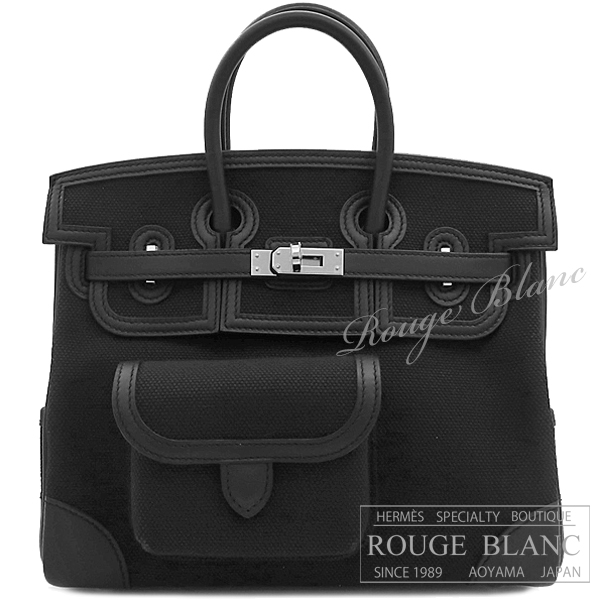 エルメス バーキンカーゴ25 黒 ブラック トワルアッシュ×スイフト  