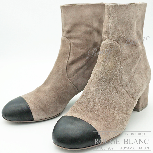 シャネル　ショートブーツ　グレー×ブラック　#36 1/2　ココマーク　24B　G45901　【中古】　CHANEL Short Boots Gray×Black 【USED】