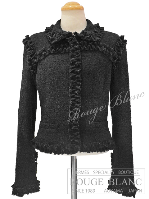 シャネル　ウールジャケット　ブラック　#38　03A　P22207　ヴィンテージ　【中古】  CHANEL Wool jacket Black Vintage 【USED】