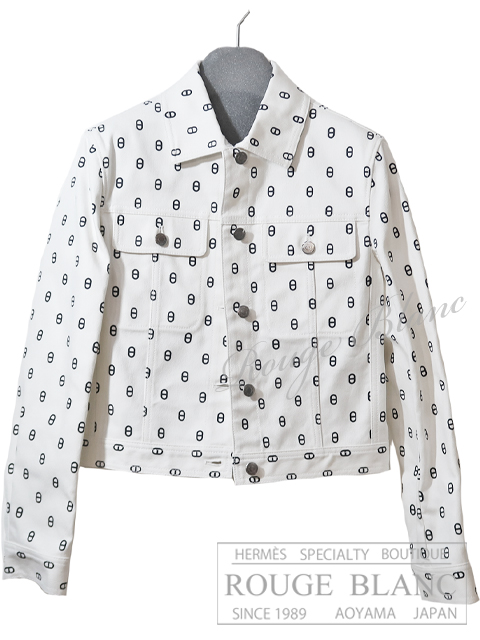 エルメス　2023 S/S　デニムジャケット　”シェーヌ・ダンクル”　ブラン・カッセ　＃36　タグ付　【新品】 HERMES Denim Jacket "Chaine d'Ancre" Blanc Casse 【NEW】