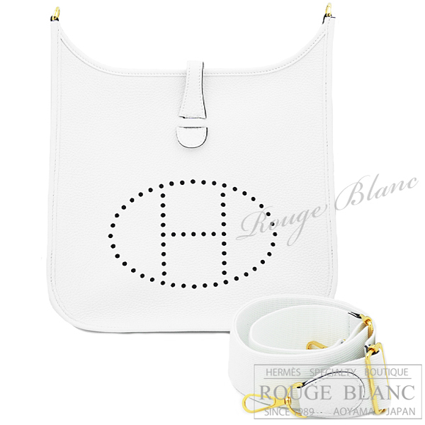 エルメス　エヴリン3　PM/29　ニューホワイト　トリヨンクレマンス　ゴールド金具　【新品】 Hermes Evelyne3 PM/29 New White Taurillon Clemence Gold Buckle【NEW】