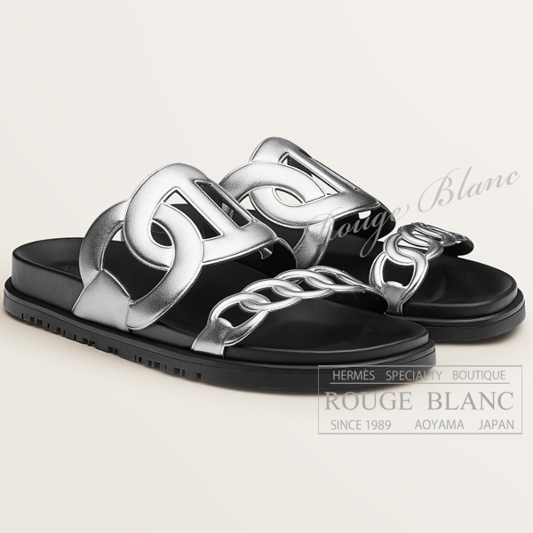 エルメス　サンダル　”エクストラ”　グリ・アルジャン　#38  【新品】　HERMES  Sandal  "Extra"  Gris Argent【NEW】