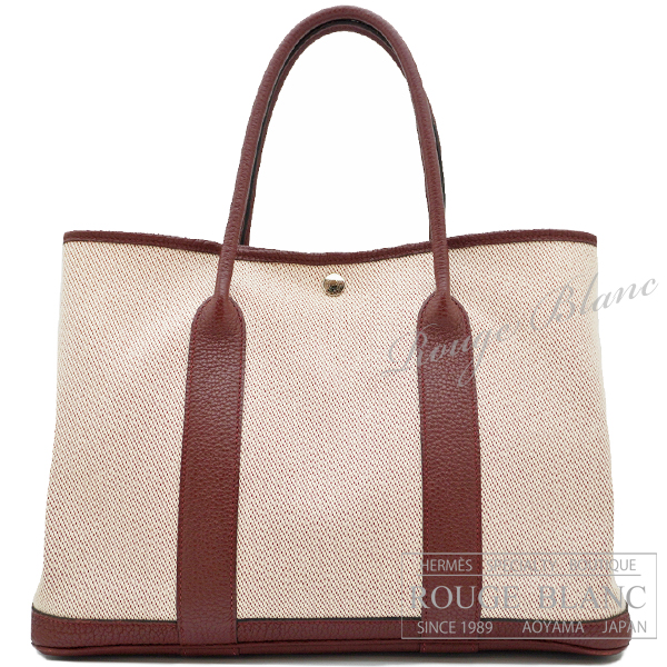エルメス　ガーデンパーティPM/36　ルージュH　トワルアッシュ×ネゴンダ  【中古】 HERMES Garden party PM/36 Rouge H Toile H×Negonda【USED】