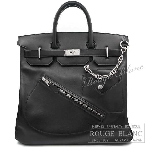 エルメス　オータクロア40 ロック　黒　ブラック　ヴォーエバーグレイン　シルバー金具　【新品】 HERMES Haut a courroies 40 Rock Black Veau Evergrain Silver Buckle 【NEW】