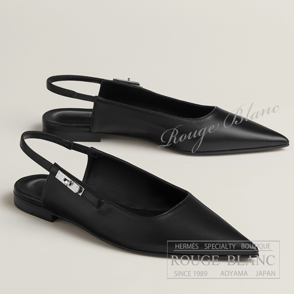 エルメス　バレエシューズ　”ラヴリー” 　黒　ブラック　#38　シルバー金具【新品】
