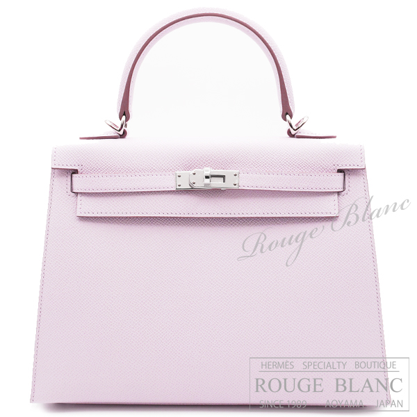 エルメス　ケリー25　外縫い　モーヴペール　エプソン　シルバー金具 【新品】 HERMES Kelly25 Mauve pale Epsom Silver Buckle【NEW】