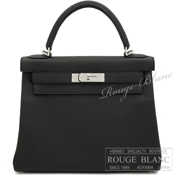 エルメス　ケリー28　黒　ブラック　トゴ　シルバー金具  内縫い　【新品】 HERMES Kelly28 Black Togo Silver Buckle 【NEW】