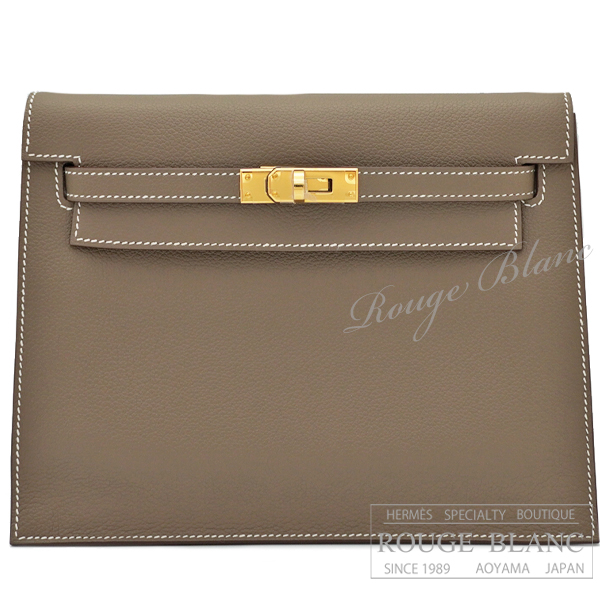 エルメス　ケリーダンス　エトゥープ　ヴォーエバーカラー　ゴールド金具   【新品】HERMES Kelly dance Etouep Veau Evercolor Gold Buckle 【NEW】