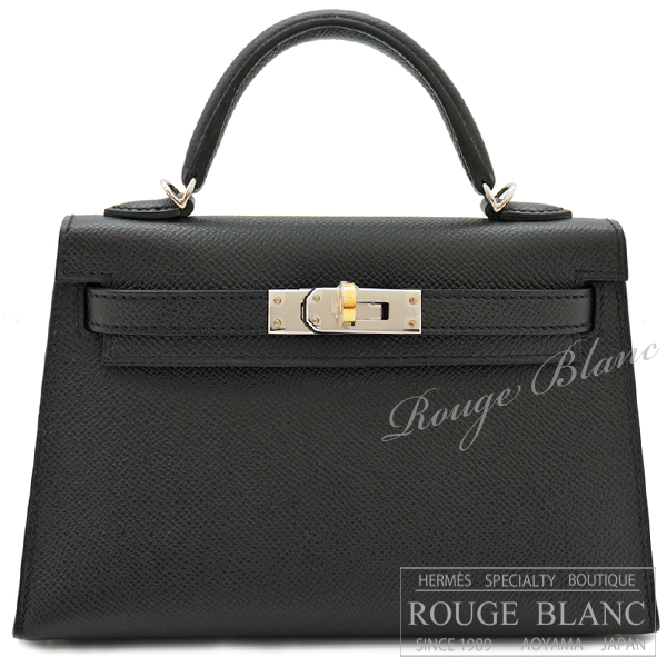 エルメス　ケリーミニ 2/ミニケリー 2　黒　ブラック　エプソン　エレクトラム金具 　外縫い 【新品】HERMES Mini Kelly 2 Black Epsom Electrum Buckle【NEW】