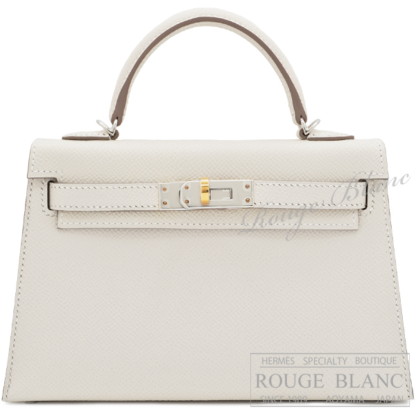 エルメス　ケリーミニ 2/ミニケリー 2　クレ　エプソン　エレクトラム金具　外縫い　【新品】HERMES Mini Kelly 2 Craie Epsom Electrum Buckle 【NEW】