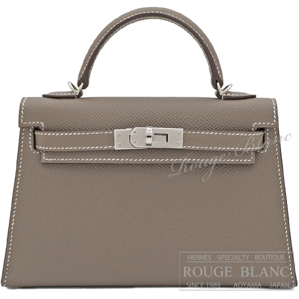 エルメス　ケリーミニ 2/ミニケリー 2　エトゥープ　エプソン　シルバー金具  外縫い　【新品】　HERMES Mini Kelly 2　Etoupe Epsom  Silver Buckle 【NEW】
