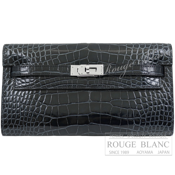 エルメス　ケリーウォレット ロング トゥーゴー　ヴェールルソー　クロコダイル　アリゲーターリセ　シルバー金具　【新品】　HERMES Kelly Wallet Long To Go Vert rousseau Crocodile Alligator lisse Silver Buckle 【NEW】