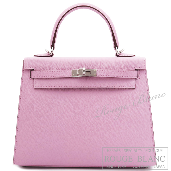 エルメス　ケリー25　外縫い　モーヴシルベストル　エプソン　シルバー金具 【新品】 HERMES Kelly25 Mauve sylvestre Epsom Silver Buckle 【NEW】