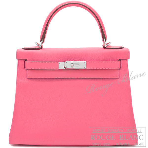 エルメス　ケリー28　ローズアザレ　ヴォーエバーカラー　シルバー金具　内縫い 【新品同様】