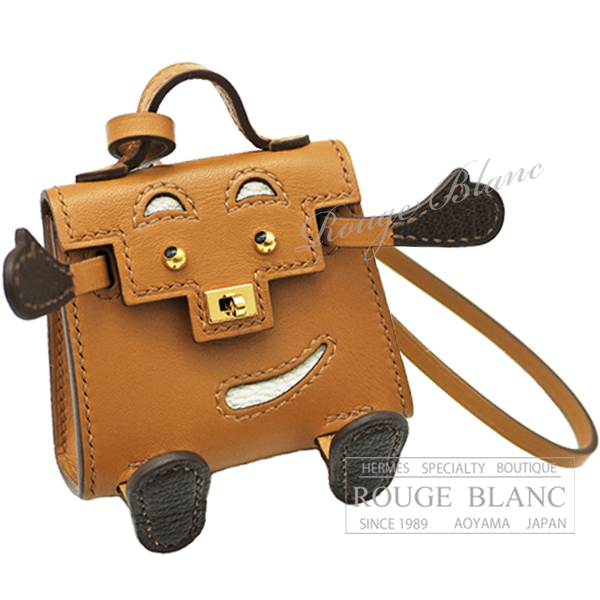 エルメス　ケリードール　ゴールド×ナタ×ショコラ　タデラクト　ゴールド金具　バッグチャーム　【新品】　