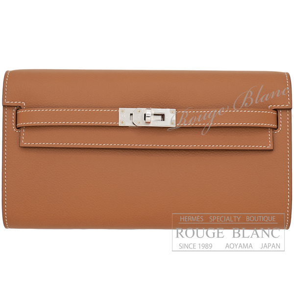 エルメス　ケリーウォレット ロング トゥーゴー　ゴールド　ヴォーエバーカラー　シルバー金具　【新品】