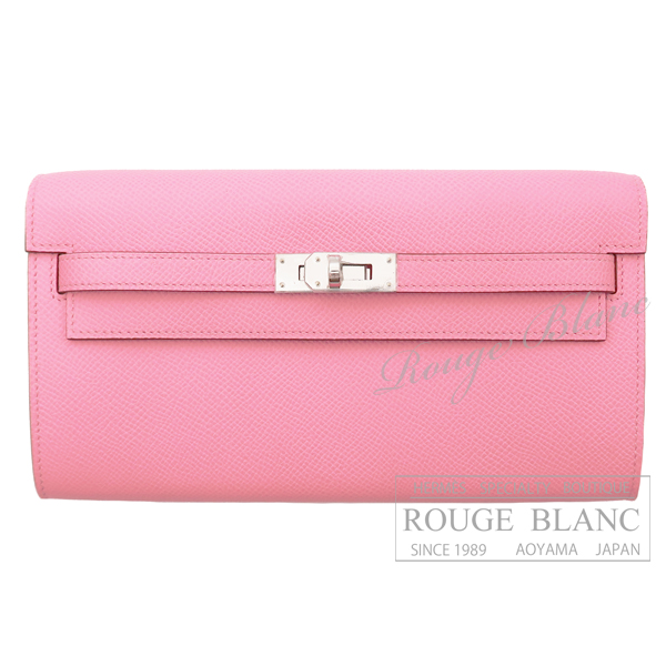 エルメス　ケリーウォレット ロング トゥーゴー　ローズコンフェッティ　エプソン　シルバー金具 　【新品】　HERMES Kelly Wallet Long To Go Rose confetti Epsom Silver Buckle 【NEW】