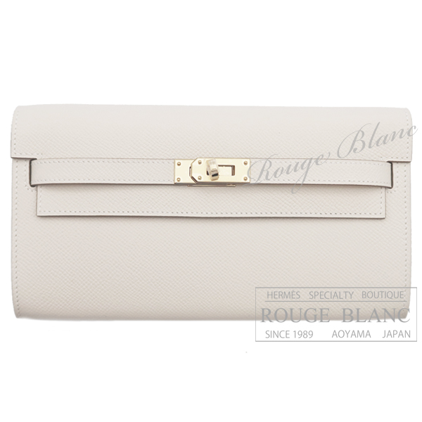 エルメス　ケリーウォレット ロング トゥーゴー　クレ　エプソン　ローズゴールド金具 　【新品】　HERMES Kelly Wallet Long To Go Craie Epsom Rose Gold Buckle 【NEW】