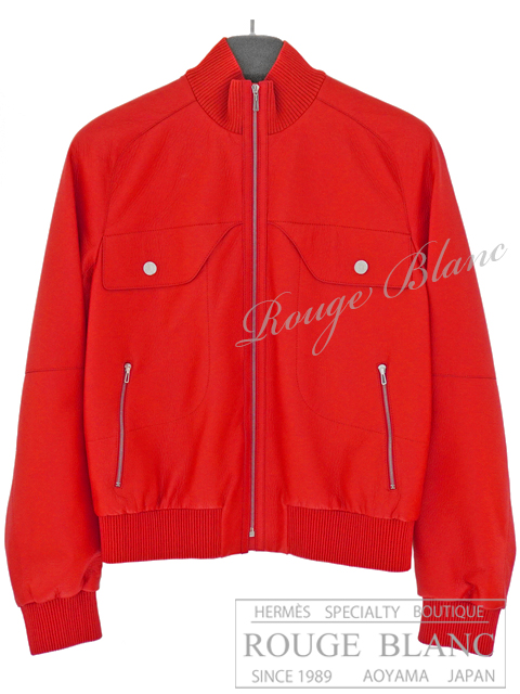 エルメス　レザージャケット　レッド　赤　ルージュ　#36　タグ付　【新品同様】 HERMES Leather Jacket Red Rouge 【USED】