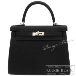 エルメス ケリー25 黒 ブラック トゴ シルバー金具 内縫い 【新品  