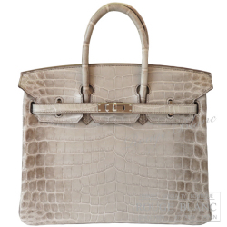 エルメス　バーキン25　ヒマラヤ　グレー　クロコダイル　ニロティカスマット　シルバー金具　【新品】 HERMES Birkin25 Himalaya Gray Crocodile Niloticus Silver Buckle 【NEW】