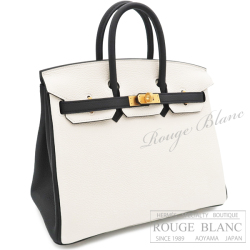 エルメス　バーキン25　スペシャルオーダー　クレ×ブラック　トゴ　マットゴールド金具　【新品】 HERMES Birkin25 Special Order Craie×Black Togo Mat Gold Buckle 【NEW】